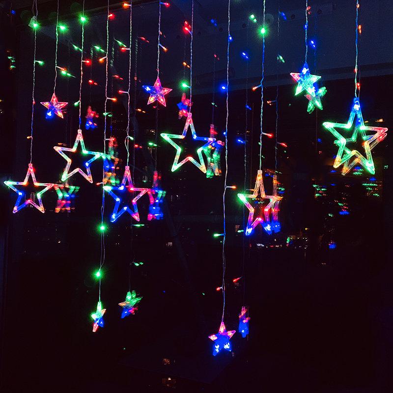 Звездные светодиодные гирлянды - Украшение комнаты в виде луны и звезд