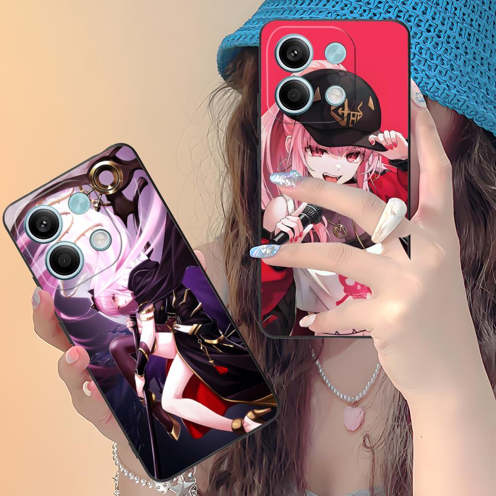 Holo Mori Calliope Matte TPU Mobile Phone Case for Xiaomi Redmi Note 14 13 12 11 S Pro Plus 4G 5G Colorful Printing Cover