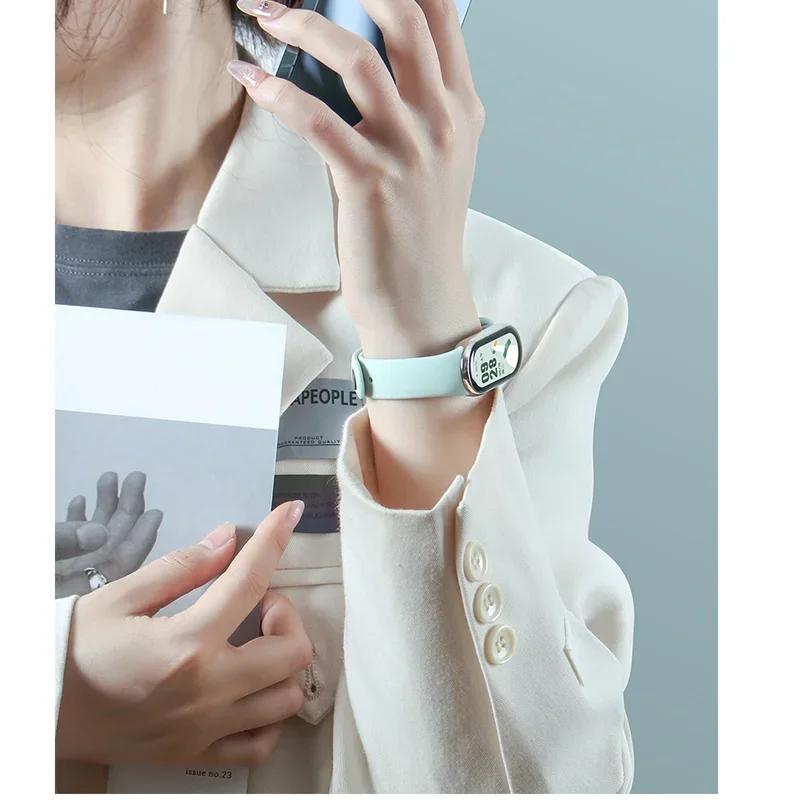 Спортивный ремешок для Mi band 8-8 NFC Замена miband9/8 силиконовый Браслет водонепроницаемый Браслеты для часов умный mi band 9 Аксессуары
