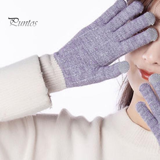 1 пара зимних перчаток унисекс, вязаные толстые теплые цвета соответствующего цвета, противоскользящие эластичные, мягкие, теплые, плюшевые перчатки для езды на велосипеде с сенсорным экраном