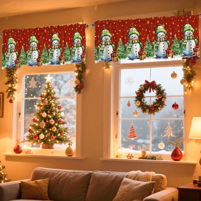 1 шт. Полупрозрачный Легко установить Сваг Ламбрекен Атмосферный Шарф Рождественский Спальня Без сверления Рождественский Праздничный Ламбрекен Праздник 137x45см