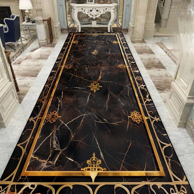 European Style Luxury Long Corridor Carpet Red Carpet Non-slip Stair Floor Mat Customizable Wedding Hall Passageway Corridor Rug