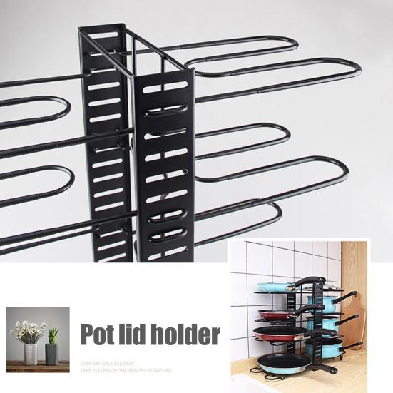 1 Set Pot Storage Shelf Retractable Strong Bearing Capacity Iron Extensible Divided Movable Pan