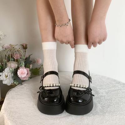 Милые туфли-лодочки с круглым носком, маленькие кожаные туфли, модные французские туфли на высоком каблуке, толстый каблук, Мэри Джейн, женские 2025, лето и осень, новые, ретро, универсальные