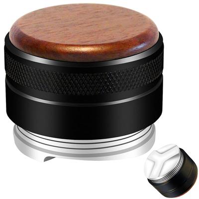 Регулируемый по глубине дистрибьютор эспрессо из нержавеющей стали со скошенным основанием из орехового дерева, регулируемый ладонный дистрибьютор эспрессо, выравниватель, 3 угла