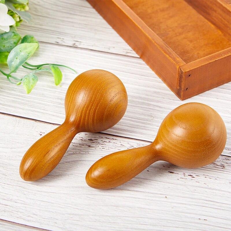 Wooden Massager Essential Oil Massage Stick Body Spa Meridian Tapping Massage Hammer Therapy Relaxation Round Ball Massager