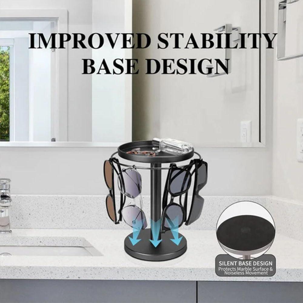 360° Rotating Glasses Stand Organizer Stainless Steel Sunglasses Holder  for Desk