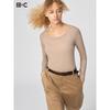 Uniqlo HeaTTech Кашемировая смесь Футболка с круглым вырезом