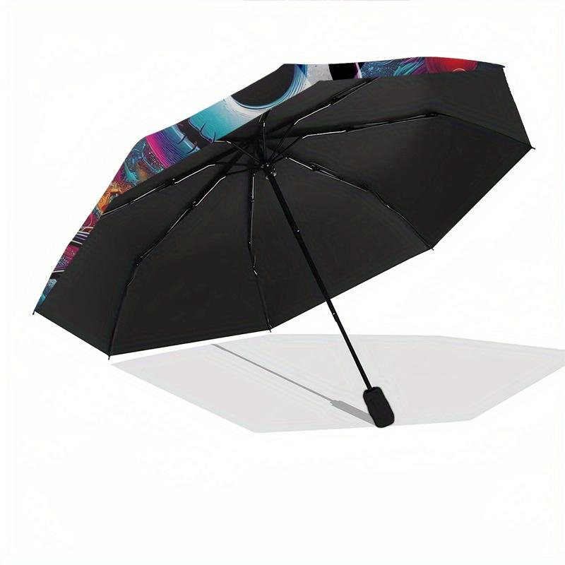1 Auto Open Jack Skellington, Sally Themed Colorful 8 rib Portable Umbrella for Men and Women, A Compact Commuting Companion Suitable for Da