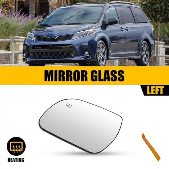 Left/Right Side Heated Mirror Glass Clear Replacement For Toyota Sienna 2011-19