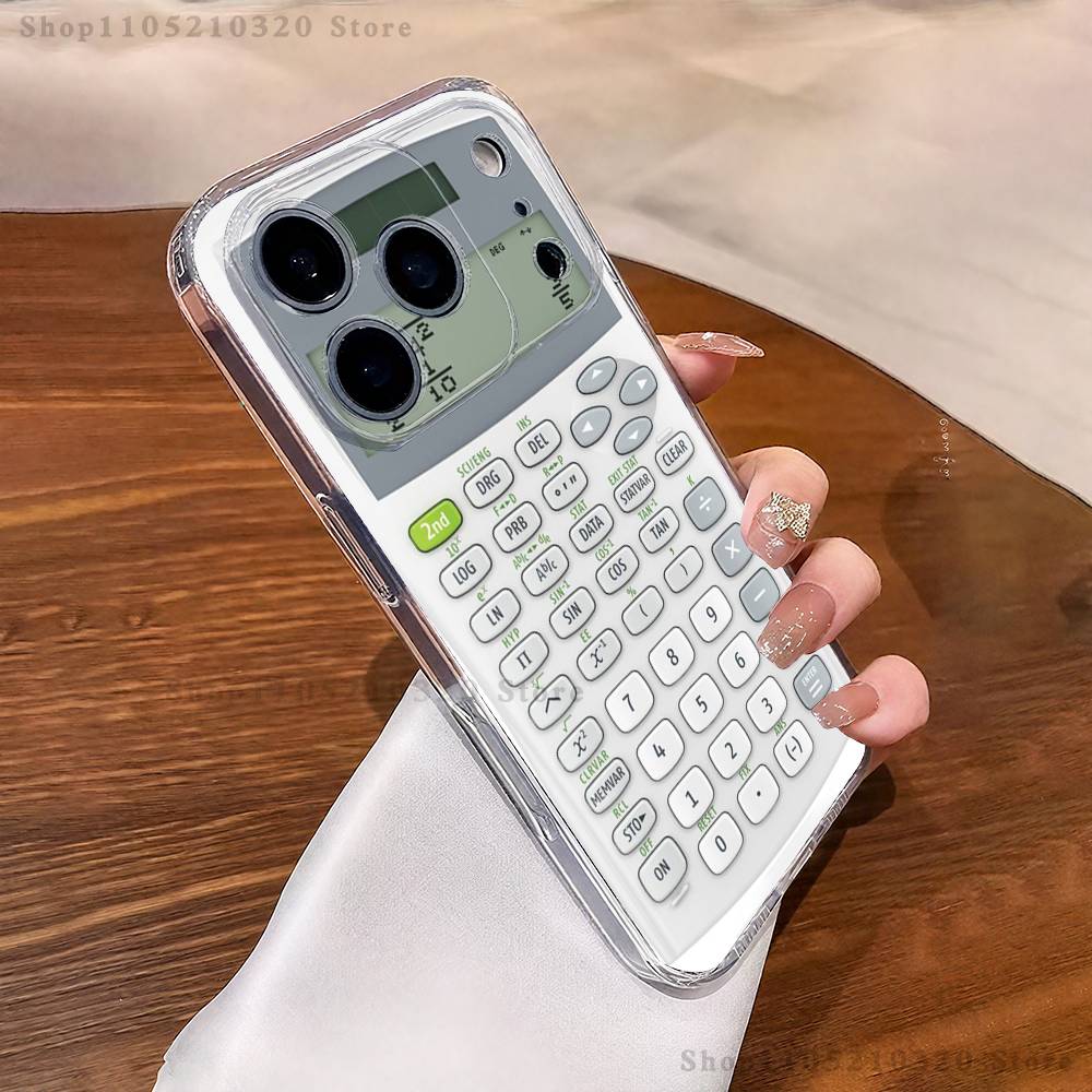 Чехол для телефона iPhone 17 16 15 14 13 12 11 Pro Max Plus Mini с принтом «Художественный калькулятор», прозрачный, с полной задней крышкой, силиконовый, мягкий