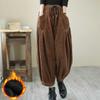 Baggy Corduroy Thicken Bloomers Pants Winter Womens High Waist Plush Velvet 90cm Harem Trousers Casual Warm Pants