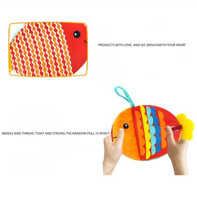 Взаимодействие родителей и детей Игрушки для колясок Творческая маленькая рыбка Тканевая книга Развивающие игрушки Игрушки для раннего развития Подарок для ребенка