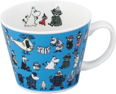 Yamaka Shoten MOOMIN Большая кружка для супа, 400 мл, Диаметр: приблизительно. 11 x 9см, Можно использовать в микроволновой печи, Сделано в Японии, Друзья Муми-дола, Синий, MM11001-36