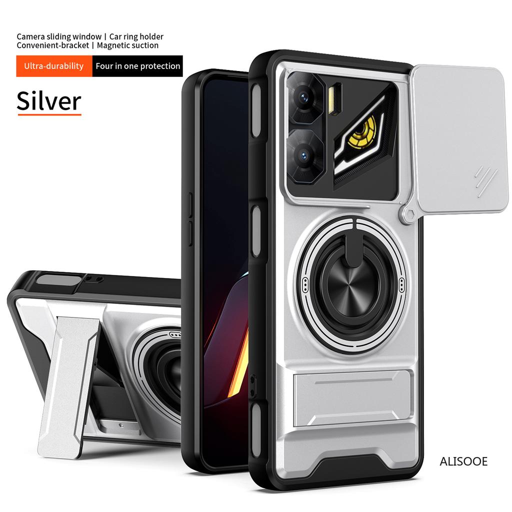 Чехол для Nubia Neo 3 5G Чехол Вращающийся Сдвижной Защита камеры Кольцо-подставка Противоударная крышка Capa Funda