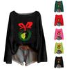 Women's Fashion Round Neck Long Sleeve Pullover Faux Sweater Knitted Pullover Top