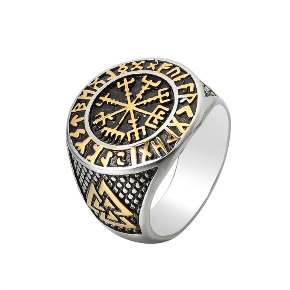 Nordic Viking Letter Fashion Retro Ring Men's Punk Ring Hip Hop Rock Party Motorcycle Accessories Jewelry Accessories Gifts