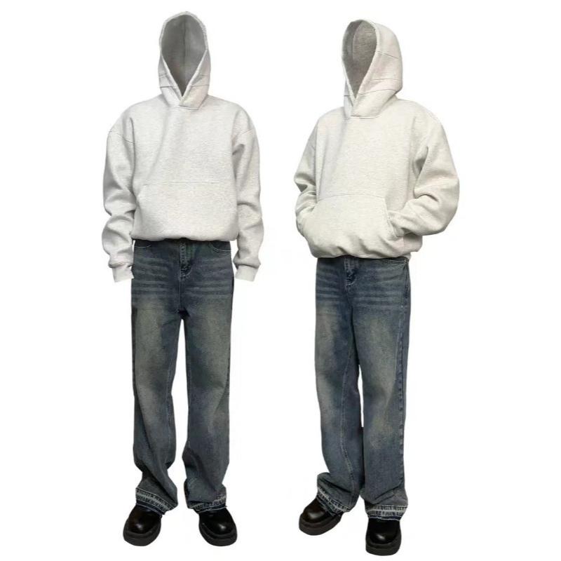 EastRogue American Casual Style Hooded Pullover Sweatshirt, Loose Fit, Solid Color, Versatile, for Men and Women