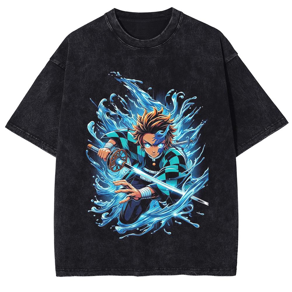 Милая графическая футболка Kanroji Mitsuri Аниме Demon Slayer Футболка Мужская Женская Выстиранные футболки Харадзюку Мужская Манга Хлопковые топы