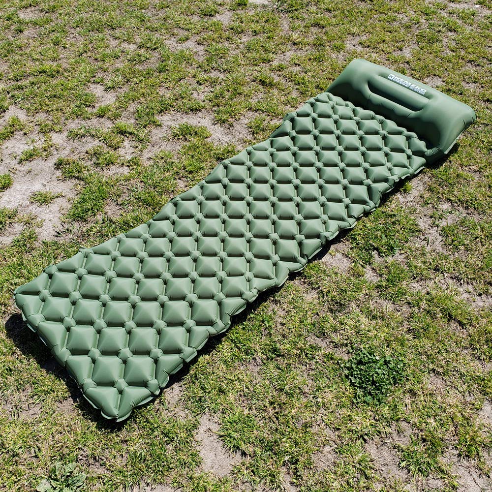 Подушка KEMEKO Интегрированного Типа Двойной Клапан Надувной Воздушный Кровать Кемпинг Аварийный Воздушный Кровать (оранжевый)