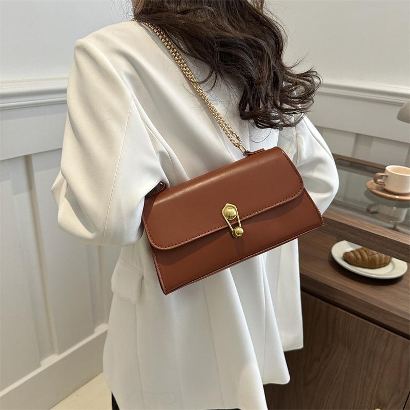 Красная винтажная сумка через плечо для женщин, простые переносные сумки, маленькие квадратные сумки, прочная цепочка, сумка через плечо, модная текстура, французская ниша, новая