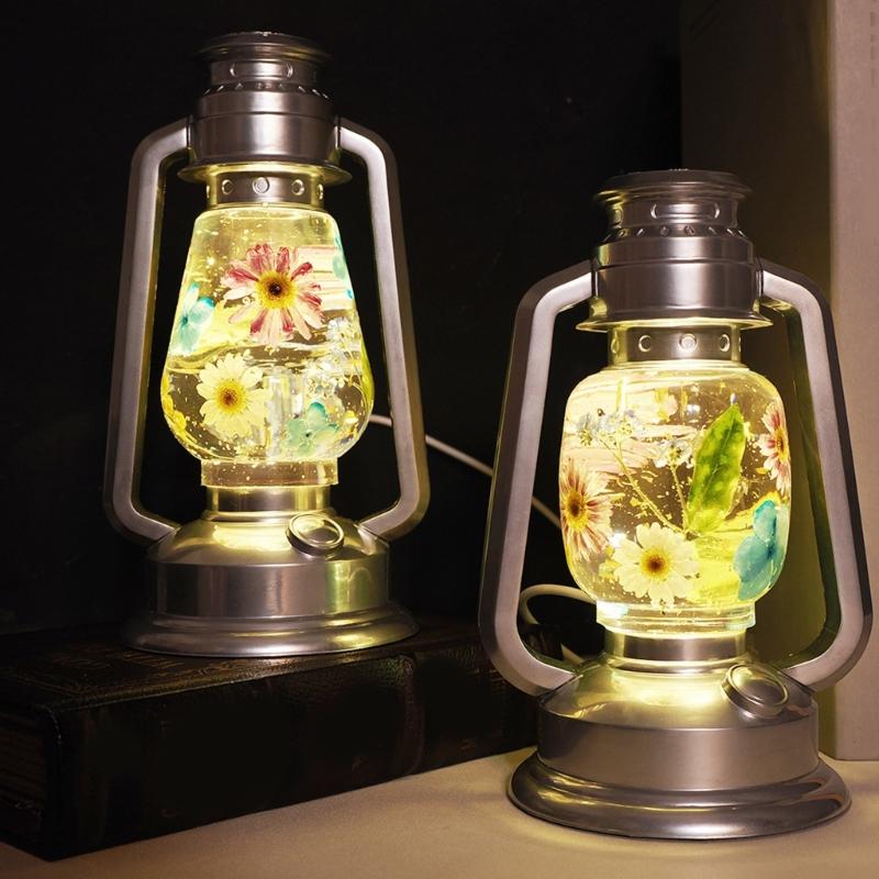 Artistic Resin Casting Mold Flexible Reusable Moulds Resin Oil Lamp Silicone Molds for Making Bedside Camping Lights