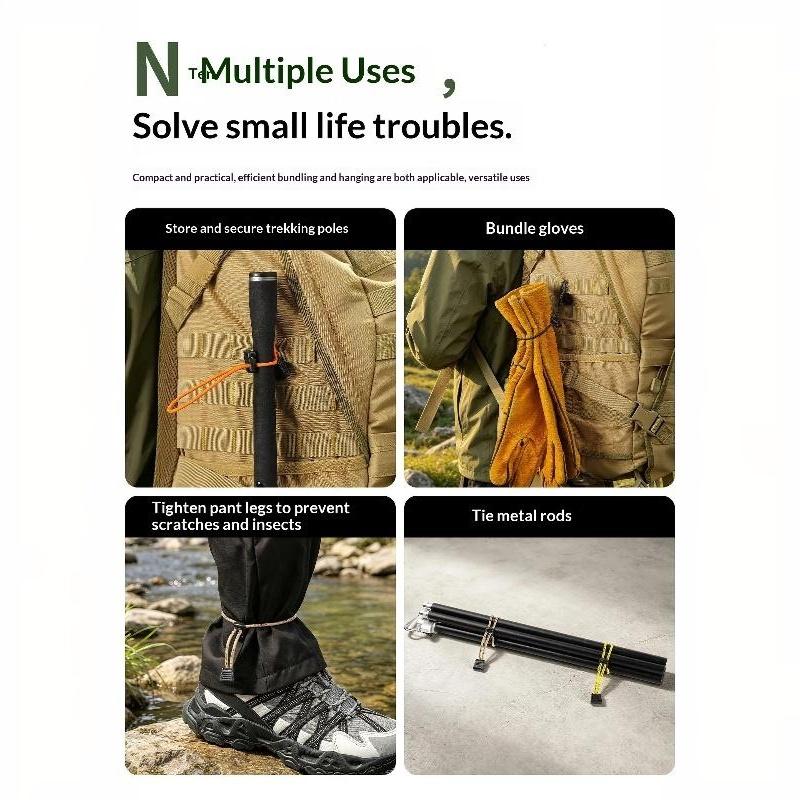 Anti-Slip Design Outdoor Hiking Backpack Elastic Rope Fixing Buckle Durable Bungee Cord for Camping Hiking Travel Trips