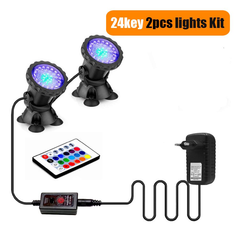 IP68 Waterproof Underwater Light DC 12V Lamp RGB LED Spotlight Swiming Pool Lights with Remote Control Decorative Spot Light