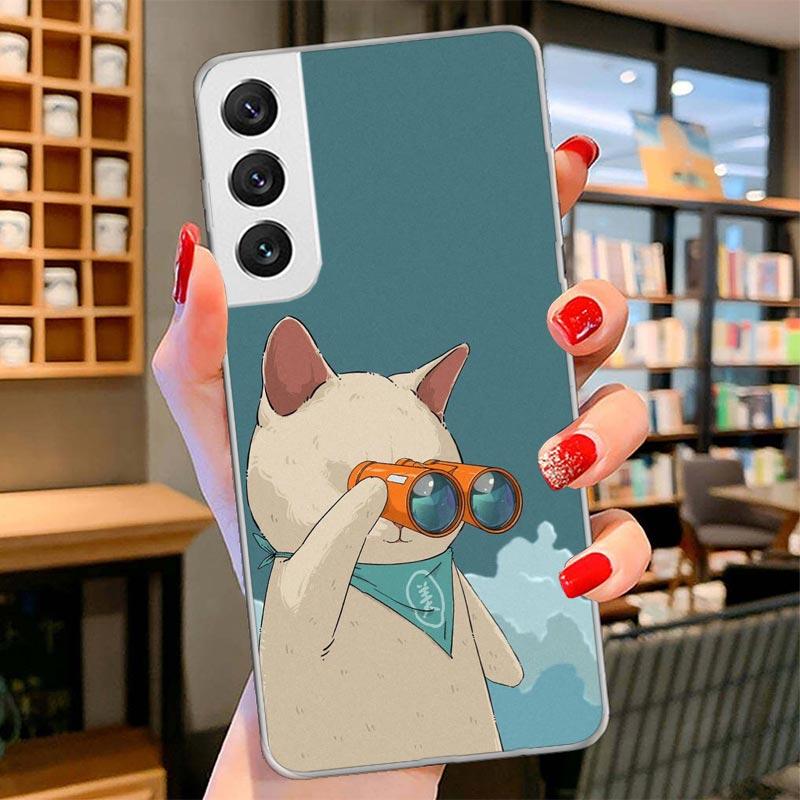Cute Cartoon Lucky Cats Cover Phone Case For Samsung Galaxy S26 S25 Edge S24 Ultra S23 S22 Plus S21 S20 FE Soft Fundas Shell Gal