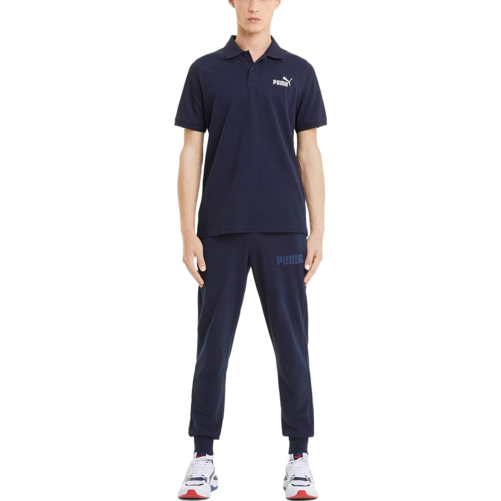 Puma Зауженные спортивные штаны с логотипом, мужские, темно-синие, 588810-06