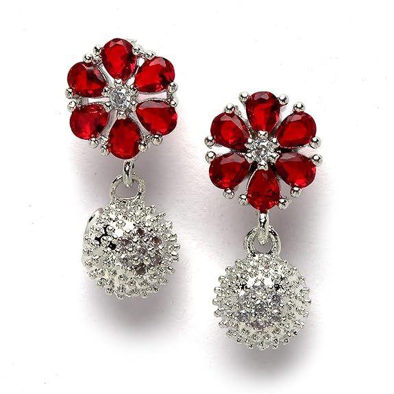 Милый кулон в цветочной форме с родиевым покрытием, зеленый тонированный зеленый кубический цирконий с серьгами, комплект украшений для девочек и женщин