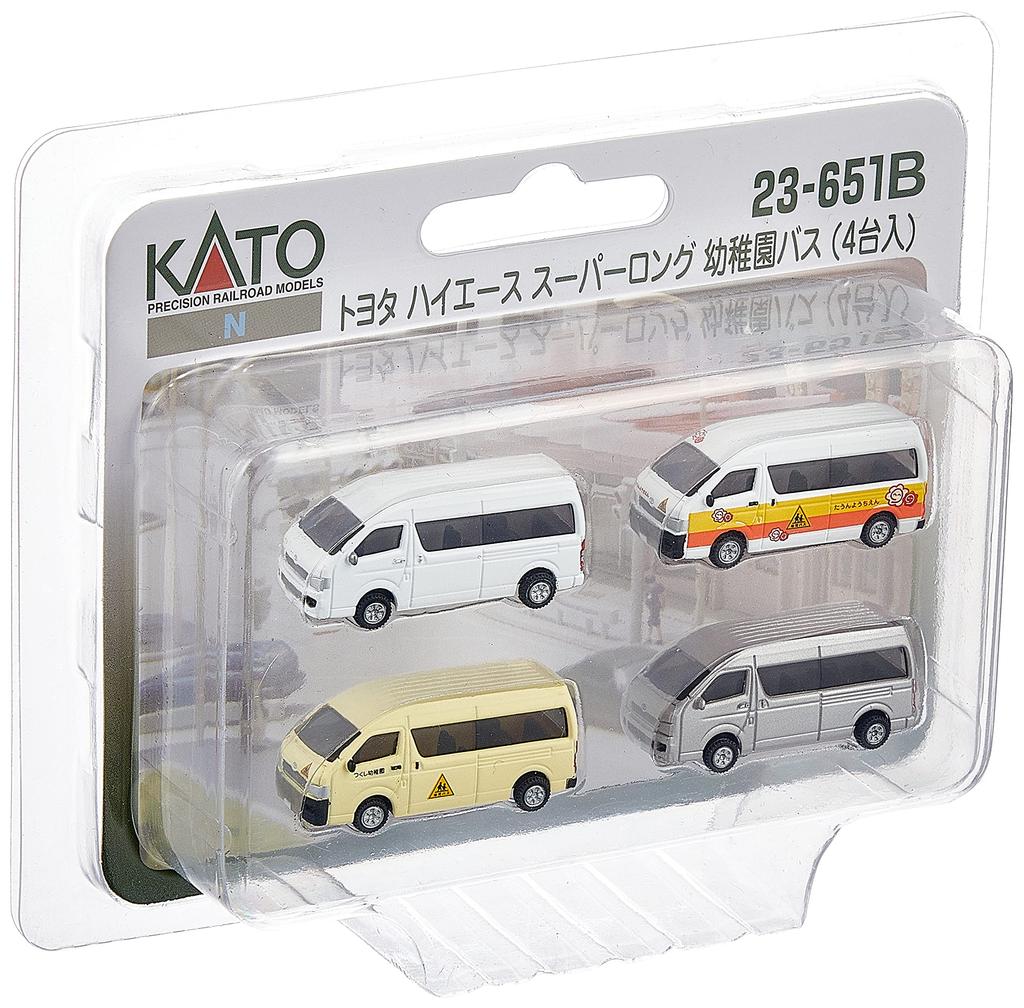 KATO N Gauge Toyota Hiace Super Long Kindergarten Bus Railway Model Supplies (4 Units) 23-651B
