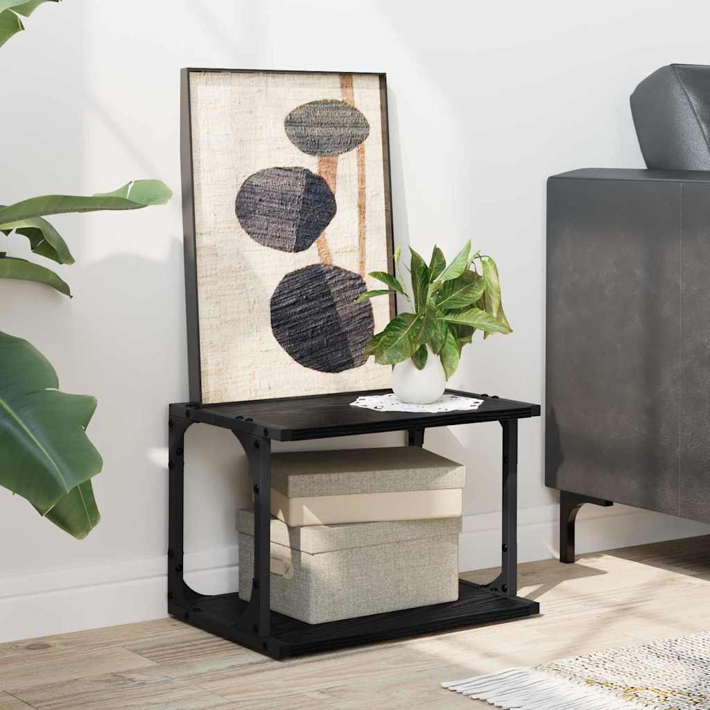 Printer Stand Black Oak Effect 41 x 28 x 33.5 cm