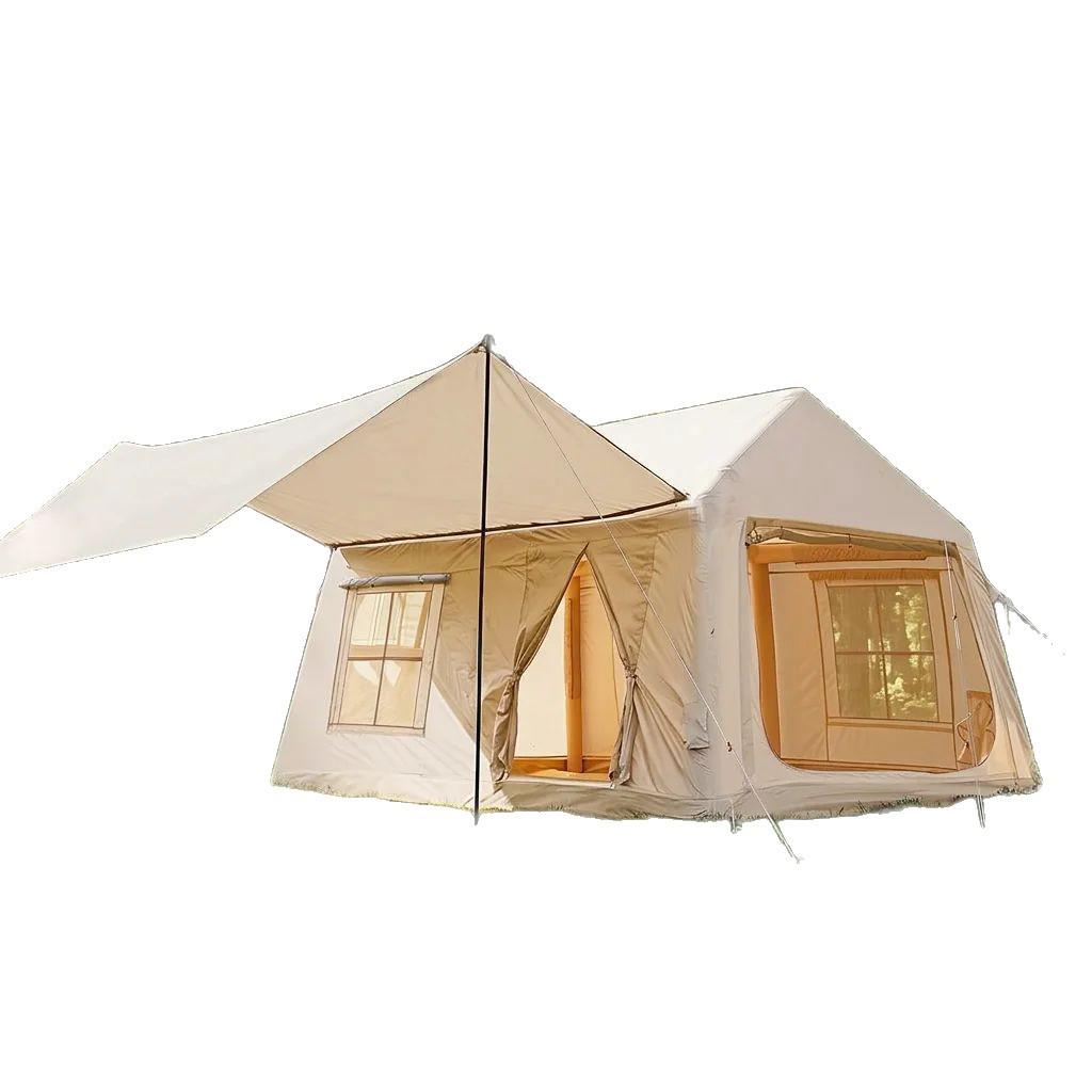 12 sqm Inflatable Camping Tent for 6-10 People - No-Setup, Rainproof, Thickened Portable Shelter