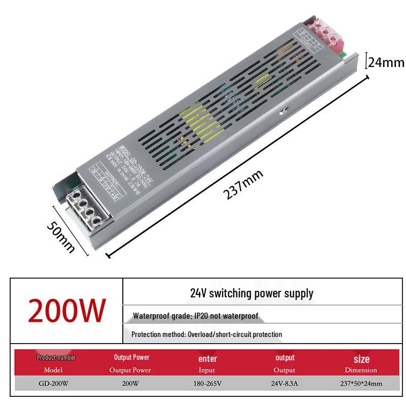Mengpao 24V 200W Smart Bluetooth LED Strip Power Supply with 15M Cable