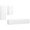 4 Piece TV Cabinet Set White Particleboard