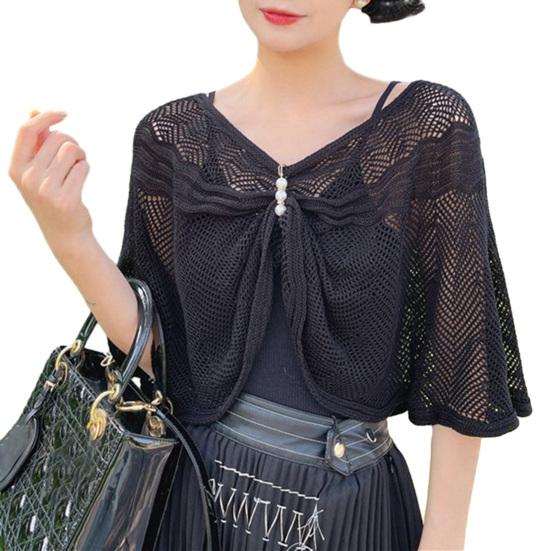 Кардиган от солнца однотонный с полурукавами, очень тонкая шаль-пальто, защита от солнца, дышащая сетка, накидка на сарафан, топы, повседневная одежда, женская одежда