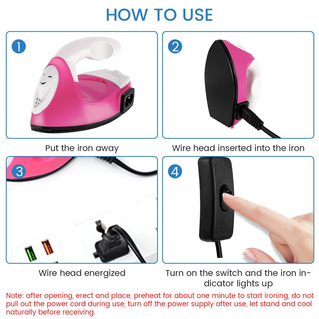 Мини Крафт Утюг Электрический Утюг Портативный Ручной Термопресс с Силиконовой Теплоизоляционной Подушкой Маленький Утюг Для Глажки Одежды Прачечная
