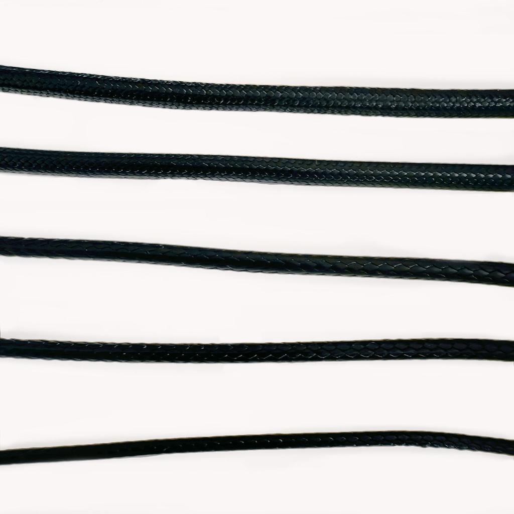 Корейская черная вощеная веревка, 1,0 мм-3 мм, ручная работа для браслетов и ожерелий