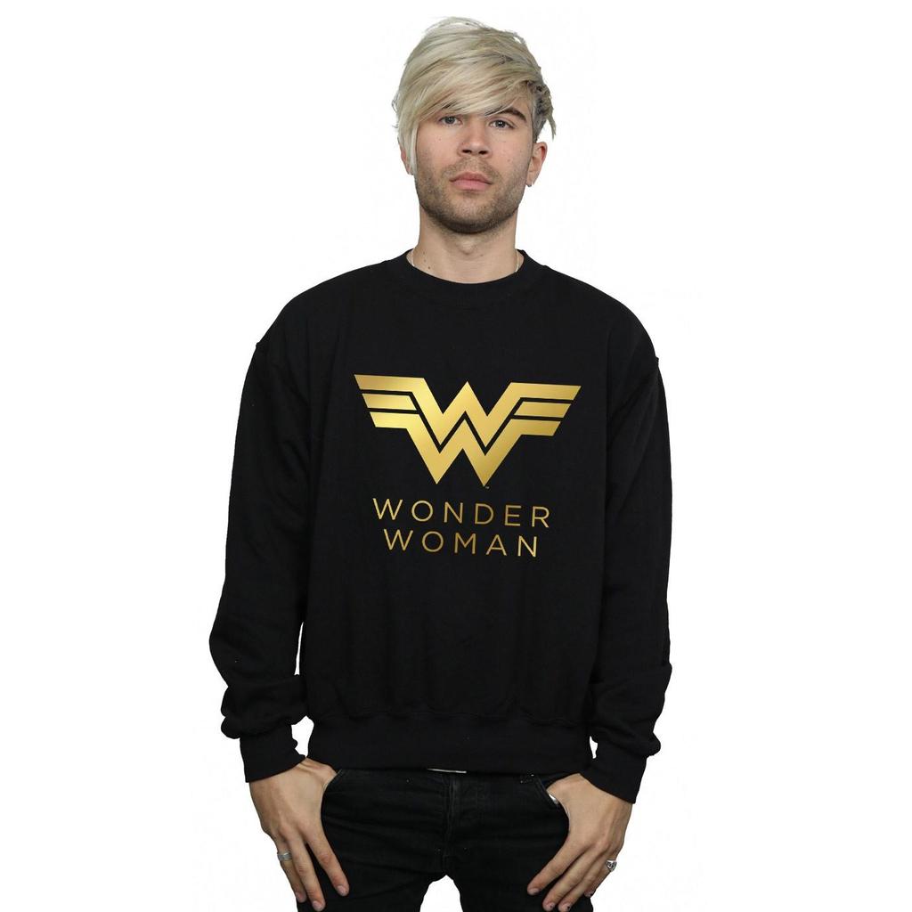 DC Comics Mens Wonder Woman 84 Golden Logo Sweatshirt