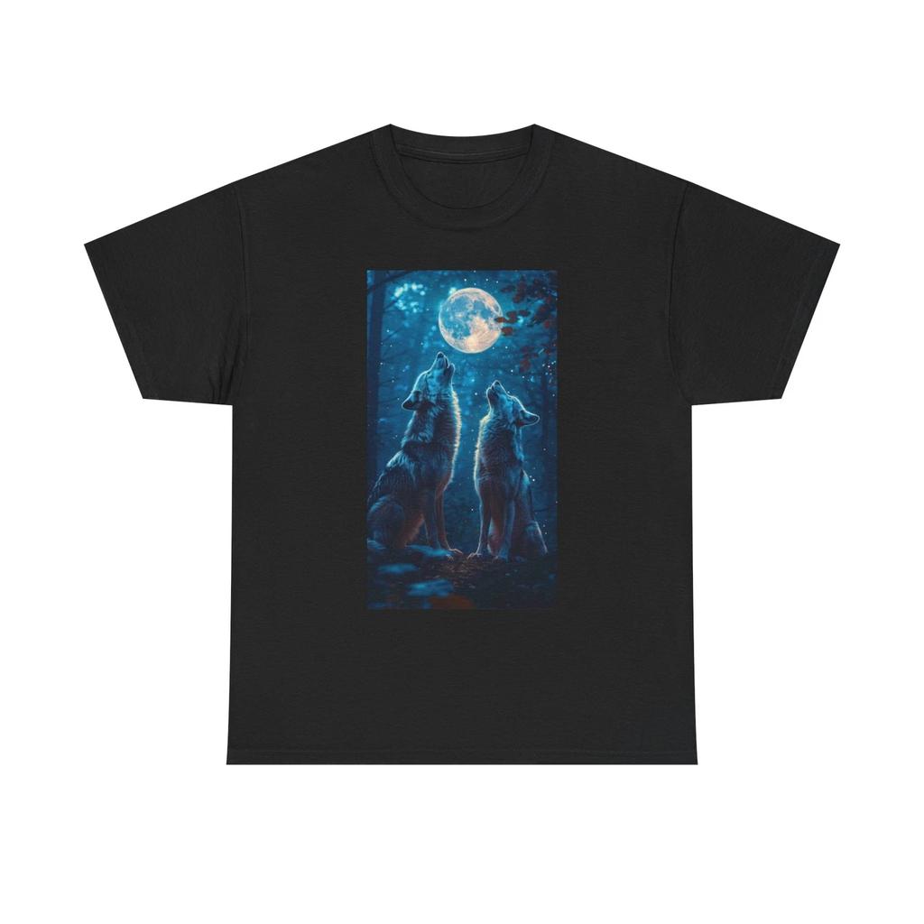 Men's and Women's T-shirts Wolves Howling At The Moon