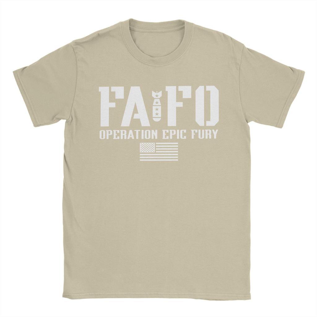 Футболка мужская Operation Epic Fury FAFO Винтажные футболки Летние с круглым вырезом Хип-хоп Футболки Дизайн Большие размеры Топы