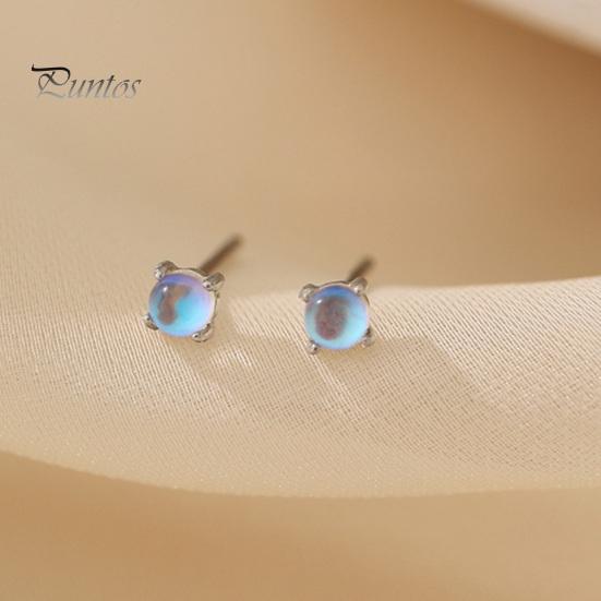 1 пара женских сережек-гвоздиков из сплава лунного камня, легкие гладкие серьги для свиданий, выпускного, банкета и повседневной носки