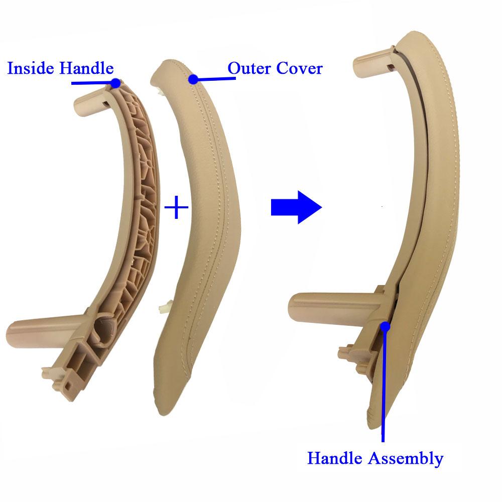 F15 F16 черная внутренняя кожаная ручка пассажирской двери, внешняя крышка, замена накладки для BMW X5 X6 2014 2015 2016 2017
