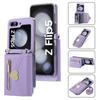 Galaxy Z Flip 5 Crossbody Wallet Phone Case for Samsung Flip 6 5G Love Card Slot Holder Purse Lanyard Strap Leather Cover