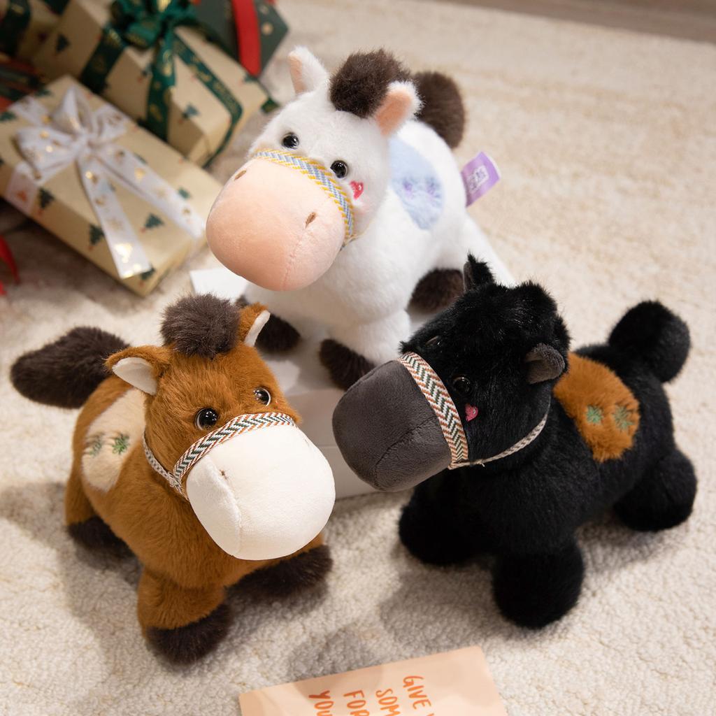 Cute Cute Pony Doll Plush Toy Brown Pony Doll Boy Soothing Rag Doll Birthday Gift