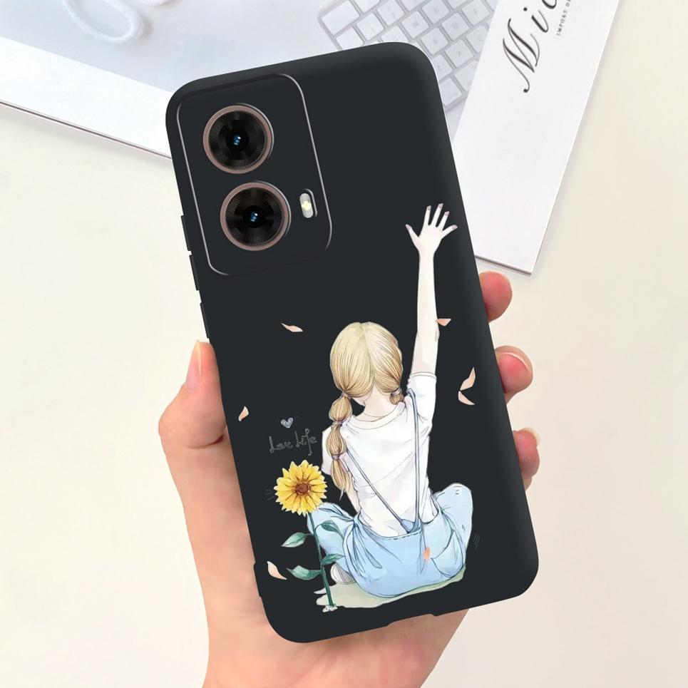 For Motorola Moto G85 Funda Coque 2025 Women New Fashion Pattern Soft Luxury Liquid Silicone Bumper Shell Slim Phone Case Cover