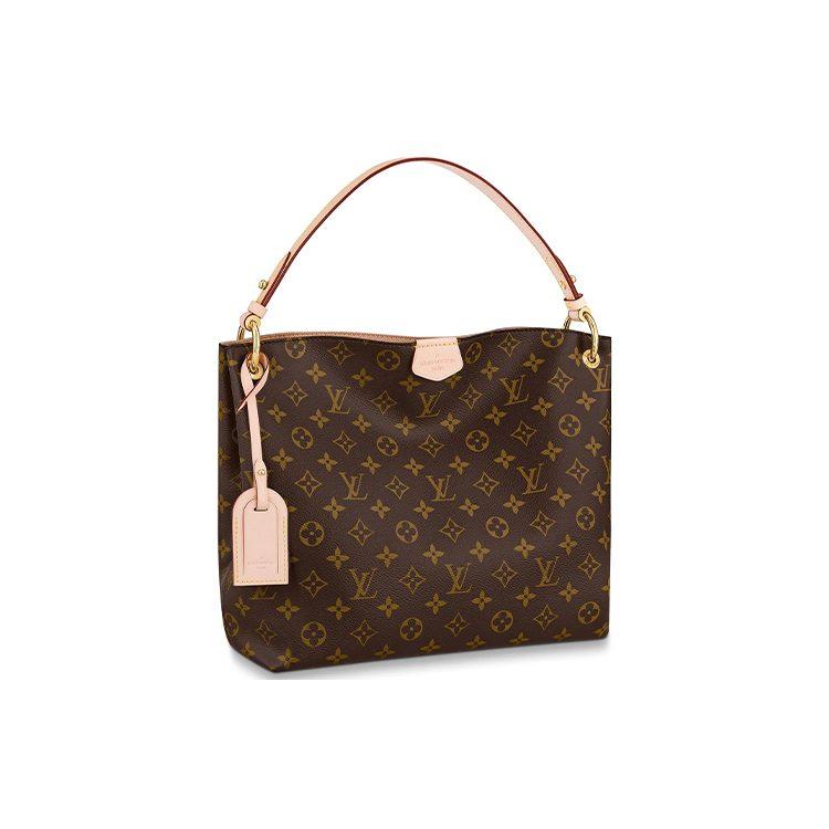 Louis Vuitton Изящная сумка-тоут из покрытого холста с кожаными ручками, маленькая, женская, коричневая, M43701