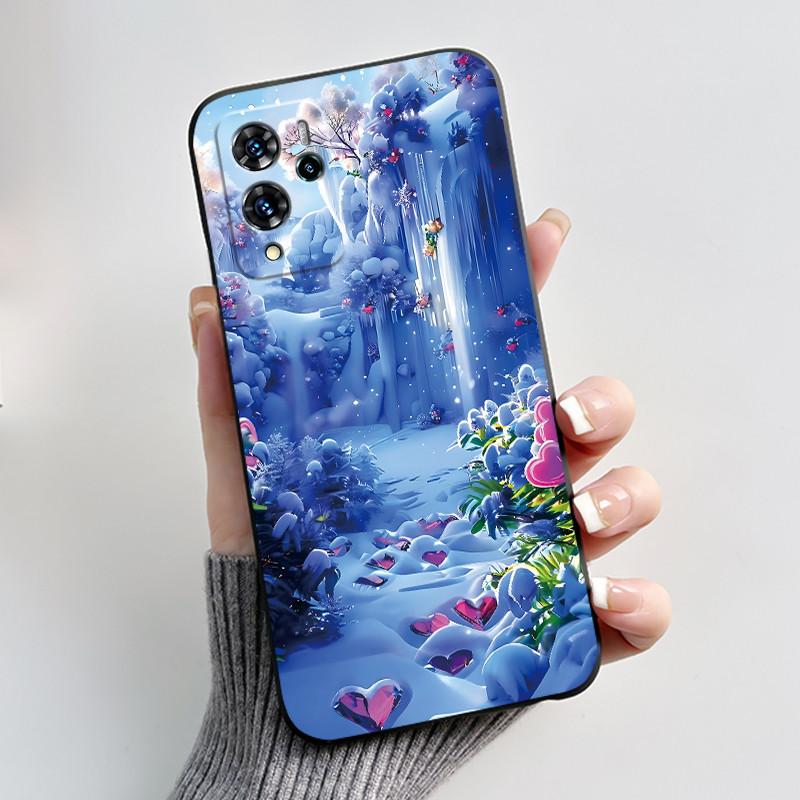 Милый мультяшный чехол для ZTE Blade V40 Pro Capa Ударопрочный Fundas Печатный корпус Защитная крышка Мягкий силикон Черный корпус Coque
