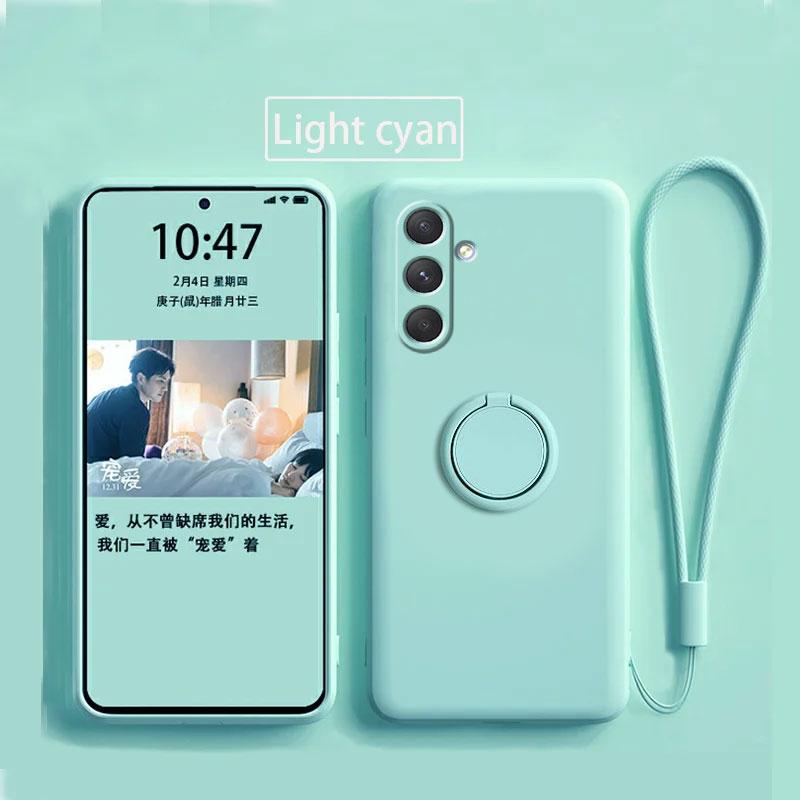 Case for Samsung Galaxy A54 5G Liquid Silicone Ring Holder Soft Phone Cover for Samsung Galaxy A54 5G Shockproof Back Fundas